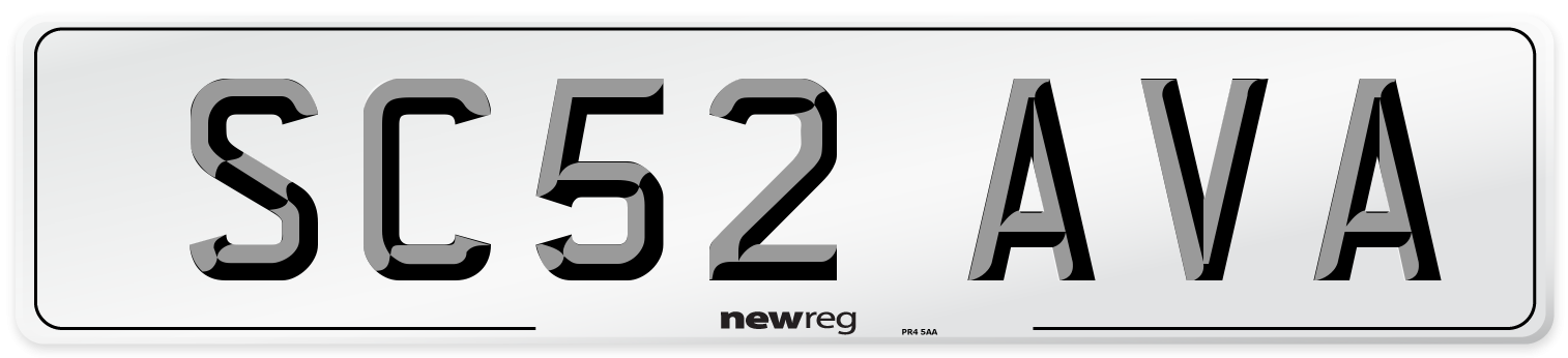 SC52 AVA Number Plate from New Reg